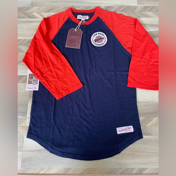 Mitchell & Ness | Shirts | San Diego Padres Mitchell Ness Mlb Henley | Poshmark